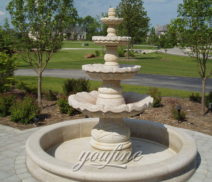 Yard four tiers casting marble water fountain indoor for sale