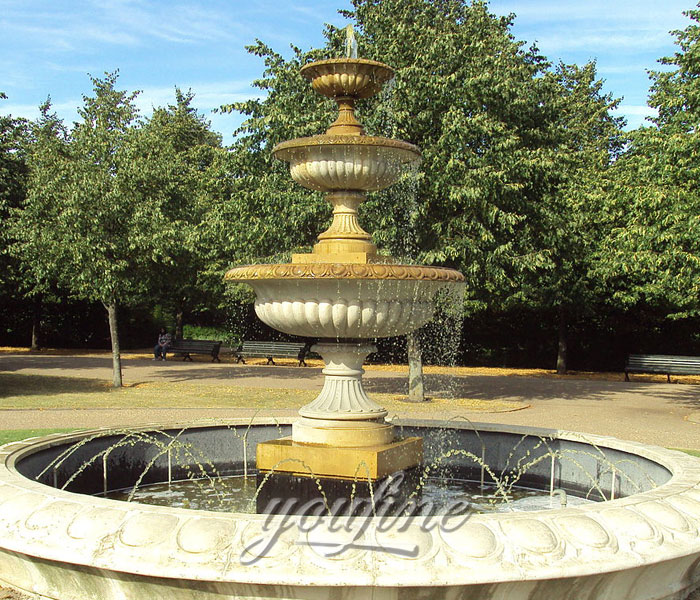 Hot selling 3 tiers marble water fountain for hotel decor