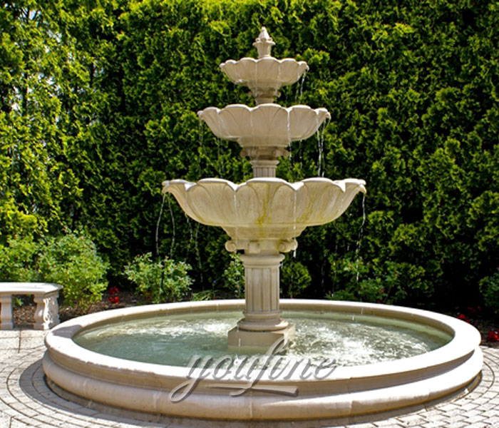 Hot selling classical tiered marble stone waterfall fountain for hotel on sale
