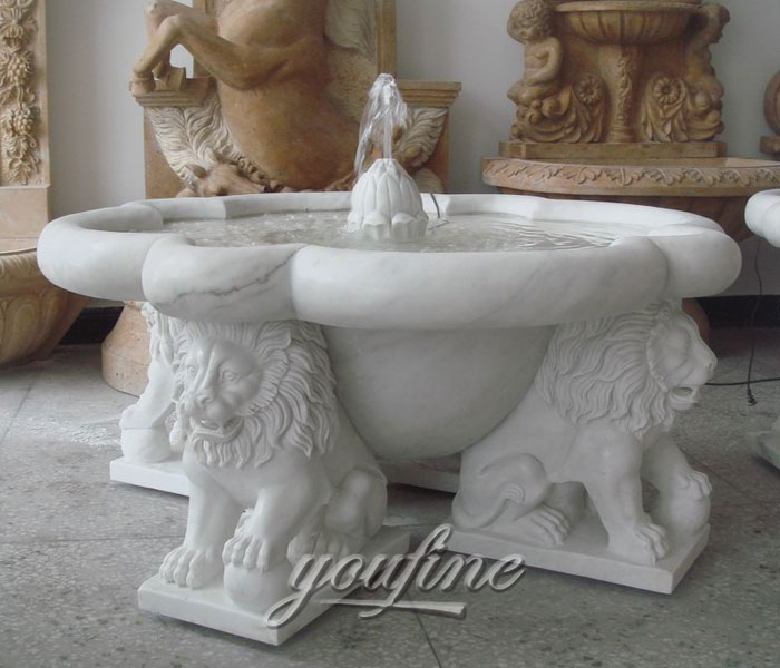 Outdoor small classical lion water garden fountains design for sale