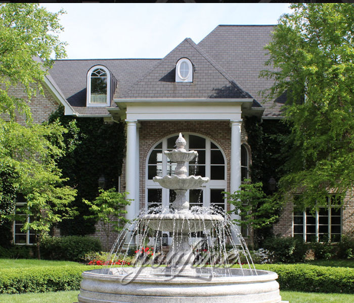 Garden decorated stone three tier water fountain outdoor for sale