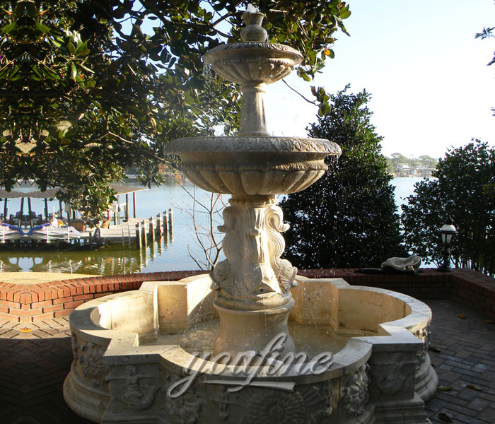 4 tier casting stone water fountain outdoor for sale