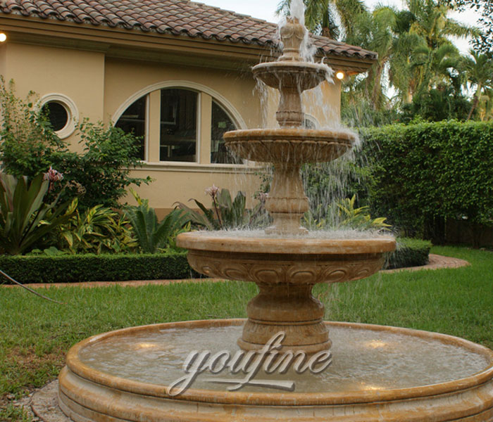 Stone Outdoor 3 tiers water yard fountain