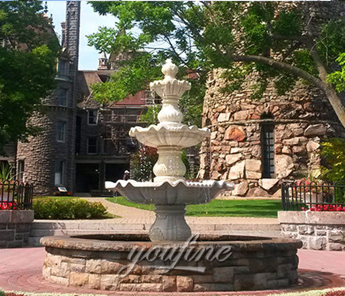 outdoor classical 3 tier water garden stone marble fountain for sale